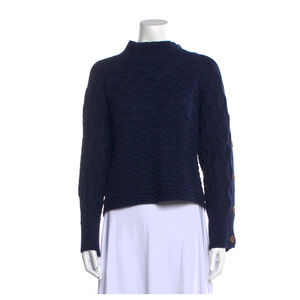 Rachel Comey Mock Neck Navy Sweater Size: M